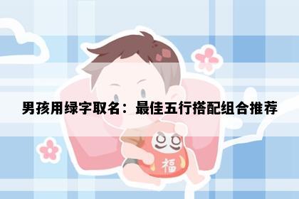 男孩用绿字取名：最佳五行搭配组合推荐