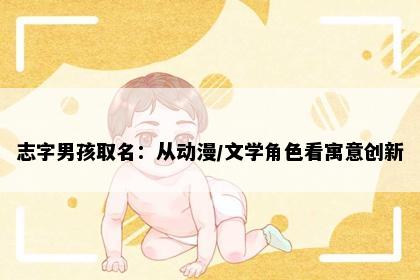 志字男孩取名：从动漫/文学角色看寓意创新