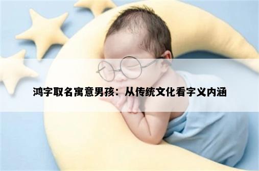 鸿字取名寓意男孩：从传统文化看字义内涵