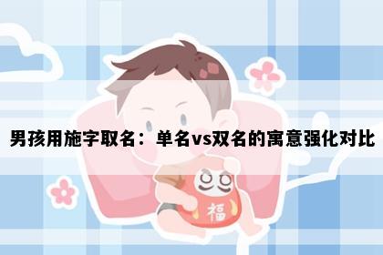 男孩用施字取名：单名vs双名的寓意强化对比