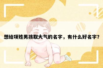 想给项姓男孩取大气的名字,有什么好名字?