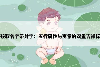 男孩取名字带封字：五行属性与寓意的双重吉祥标准