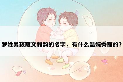罗姓男孩取文雅韵的名字,有什么温婉秀丽的?