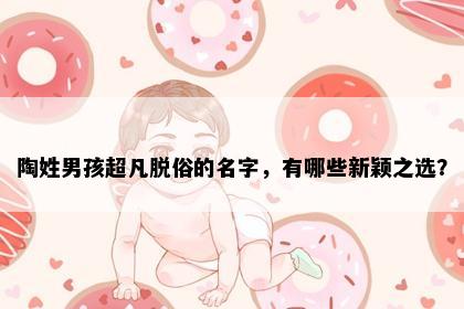 陶姓男孩超凡脱俗的名字，有哪些新颖之选？