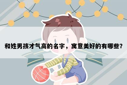 和姓男孩才气高的名字，寓意美好的有哪些？