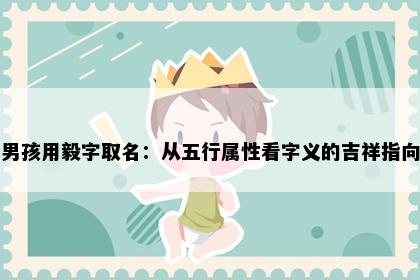 男孩用毅字取名：从五行属性看字义的吉祥指向