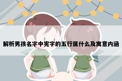 解析男孩名字中宪字的五行属什么及寓意内涵