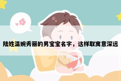陆姓温婉秀丽的男宝宝名字，这样取寓意深远