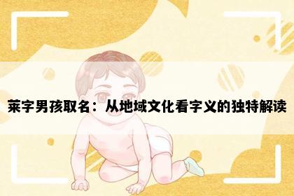 莱字男孩取名：从地域文化看字义的独特解读