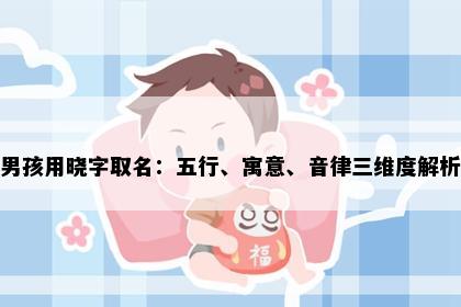 男孩用晓字取名：五行、寓意、音律三维度解析