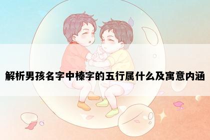 解析男孩名字中榛字的五行属什么及寓意内涵