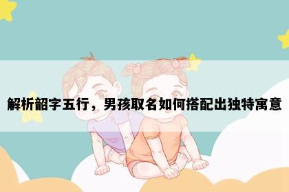 解析韶字五行，男孩取名如何搭配出独特寓意