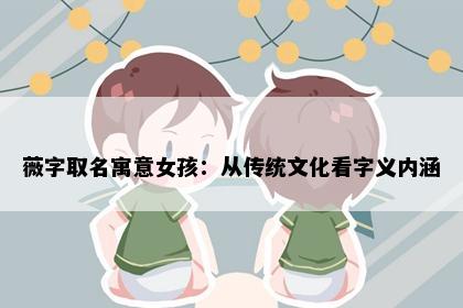 薇字取名寓意女孩：从传统文化看字义内涵