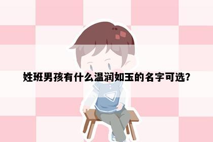 姓班男孩有什么温润如玉的名字可选？