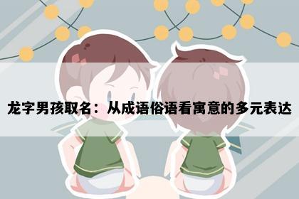 龙字男孩取名：从成语俗语看寓意的多元表达